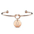 Fancy Alphabet Letter Initial Bangle in Rose Gold -A